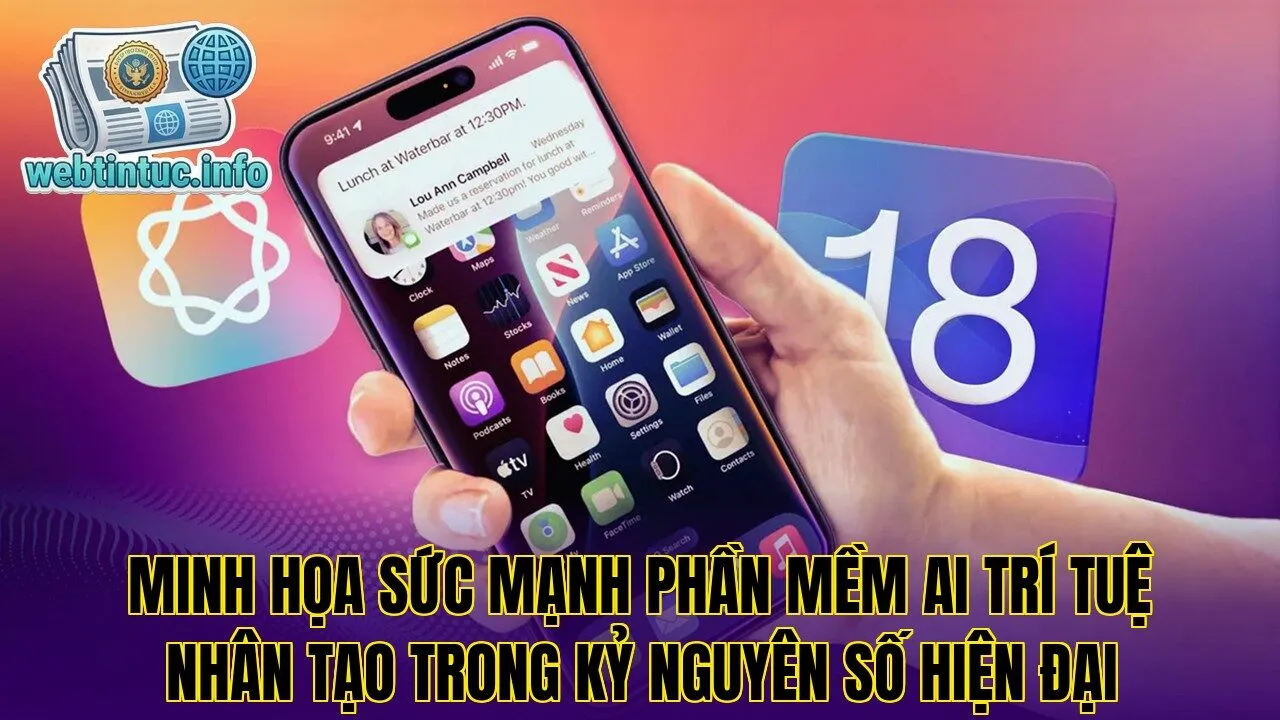 Minh họa sức mạnh phần mềm AI trí tuệ nhân tạo trong kỷ nguyên số hiện đại
