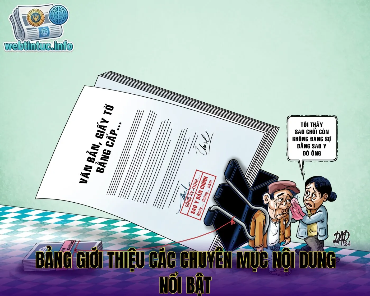 Bảng giới thiệu các chuyên mục nội dung nổi bật