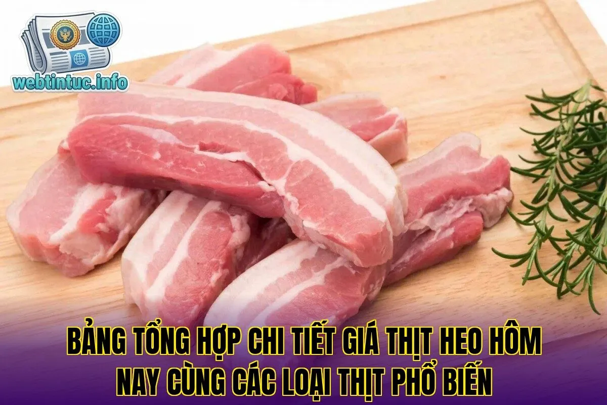 Bảng tổng hợp chi tiết giá thịt heo hôm nay cùng các loại thịt phổ biến