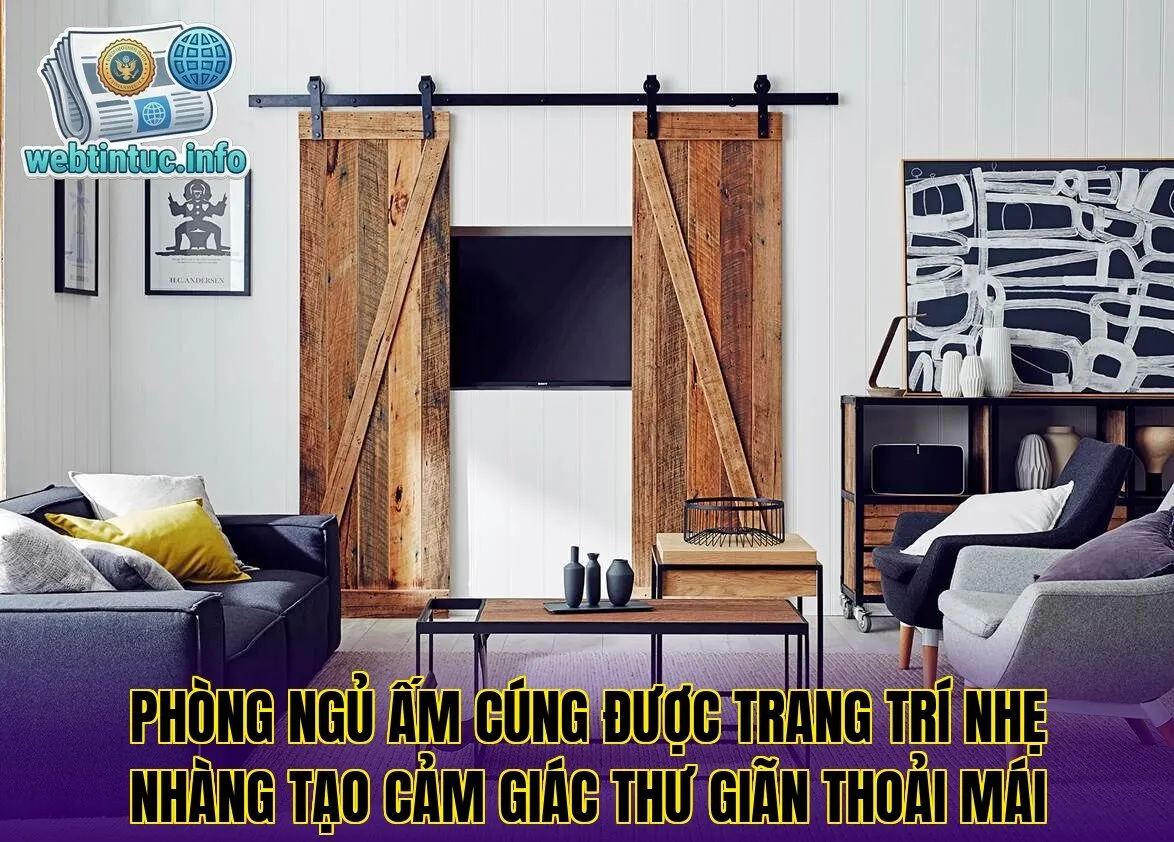Phòng ngủ ấm cúng được trang trí nhẹ nhàng tạo cảm giác thư giãn thoải mái