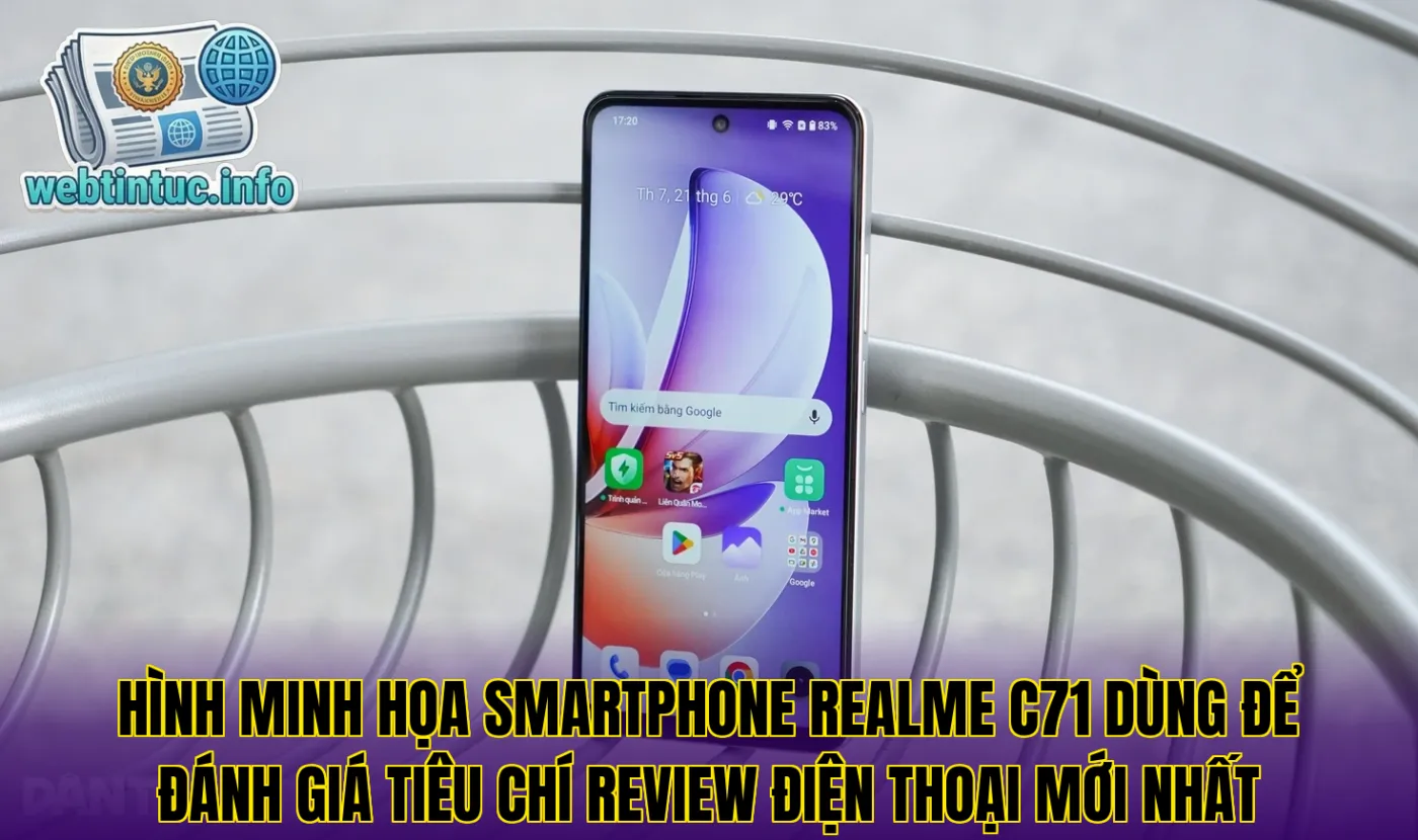 Hình minh họa smartphone Realme C71 dùng để đánh giá tiêu chí review điện thoại mới nhất